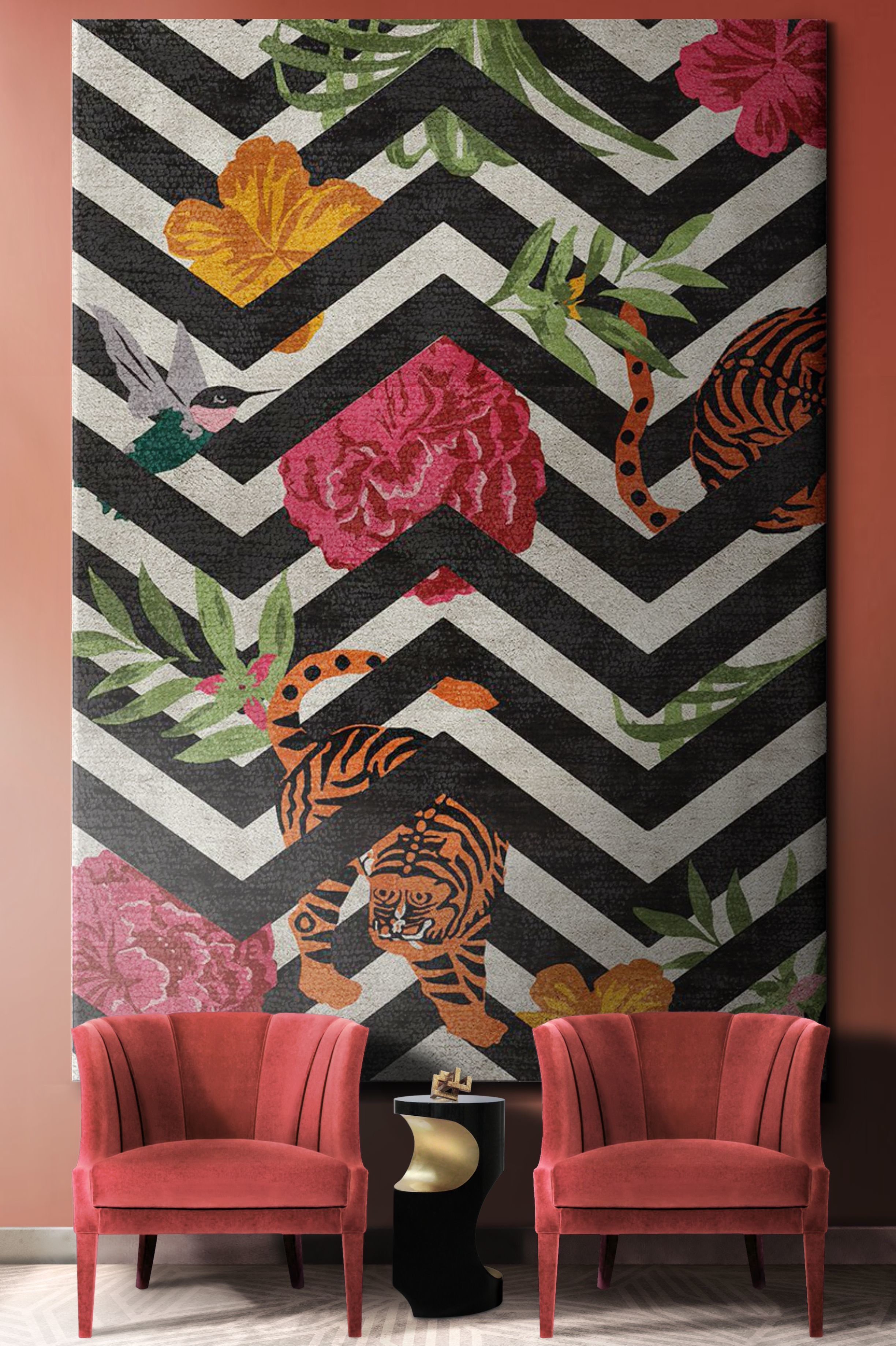 A Nature- Inspired Hallway With Savana&nbsp;Rug by Rug'Society