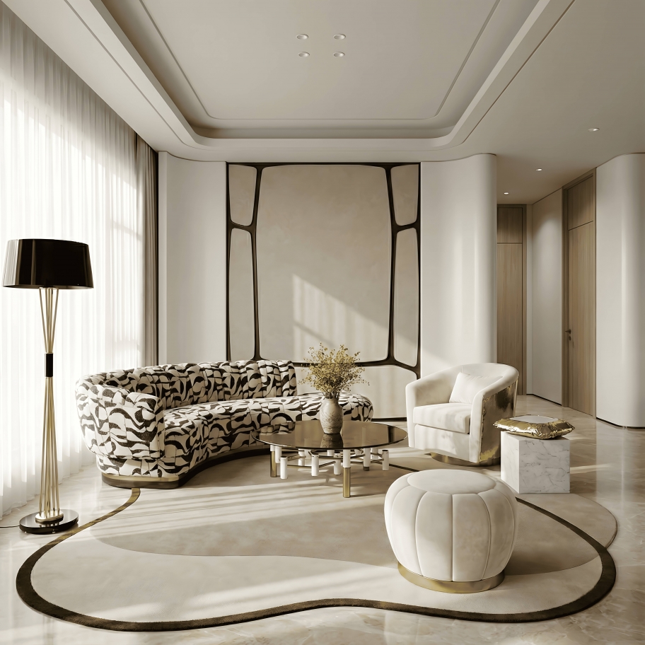 A Soft Sanctuary Shaped by Organic Forms and Golden&nbsp;Accents by Rug'Society