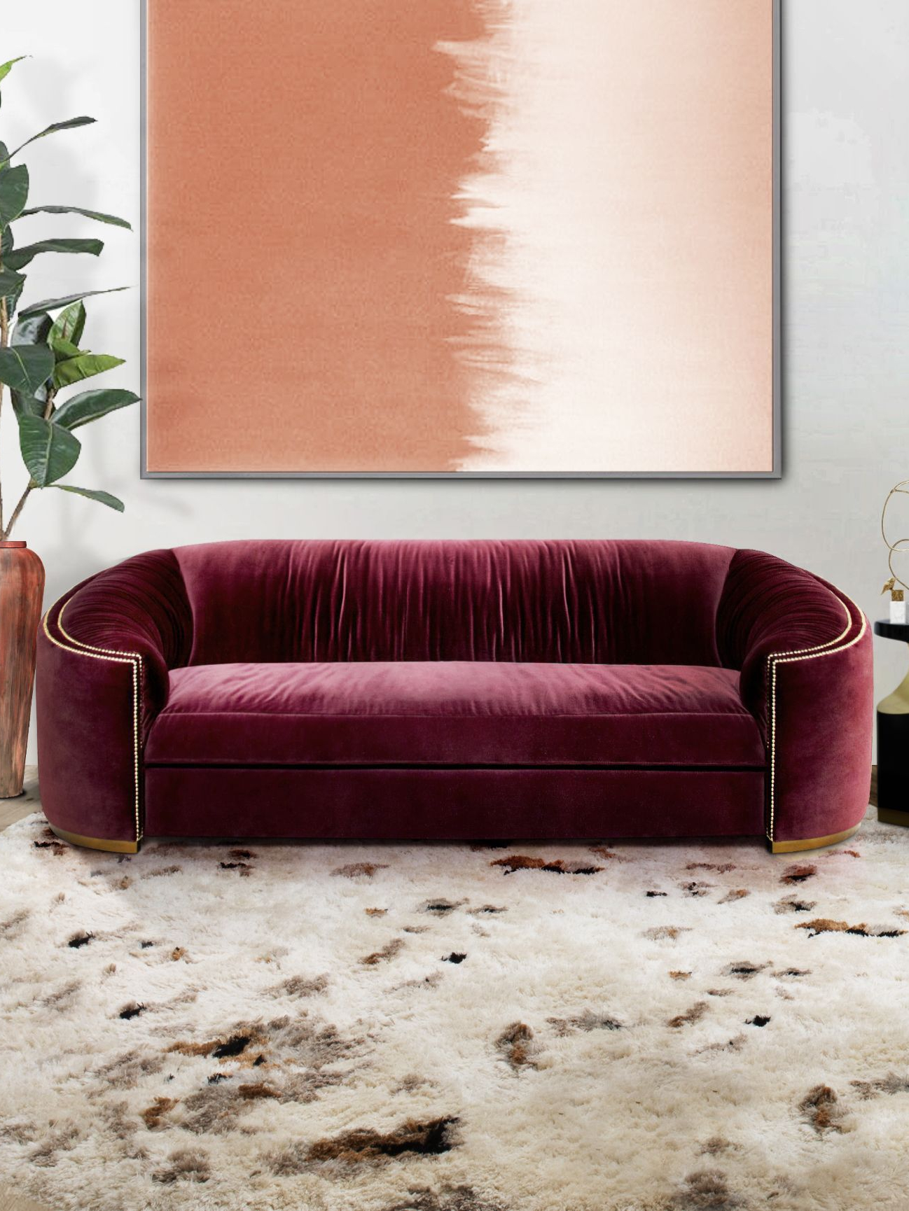 Artistic and Unique Living Room with Oslo&nbsp;Rug by Rug'Society