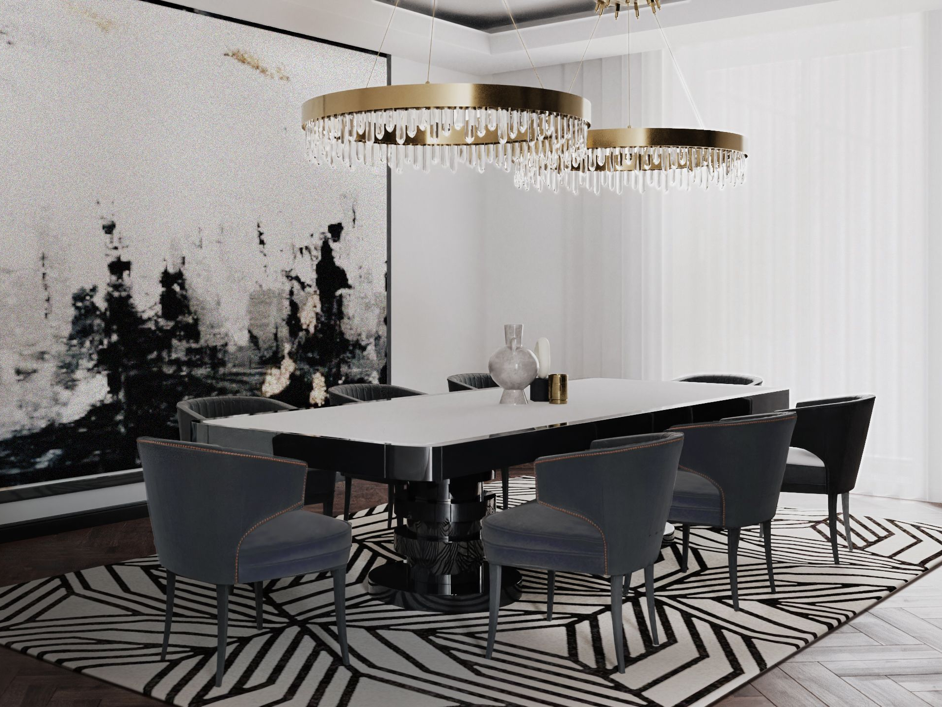 Classic Dining Room with the Illustrious Cauca&nbsp;Rug by Rug'Society