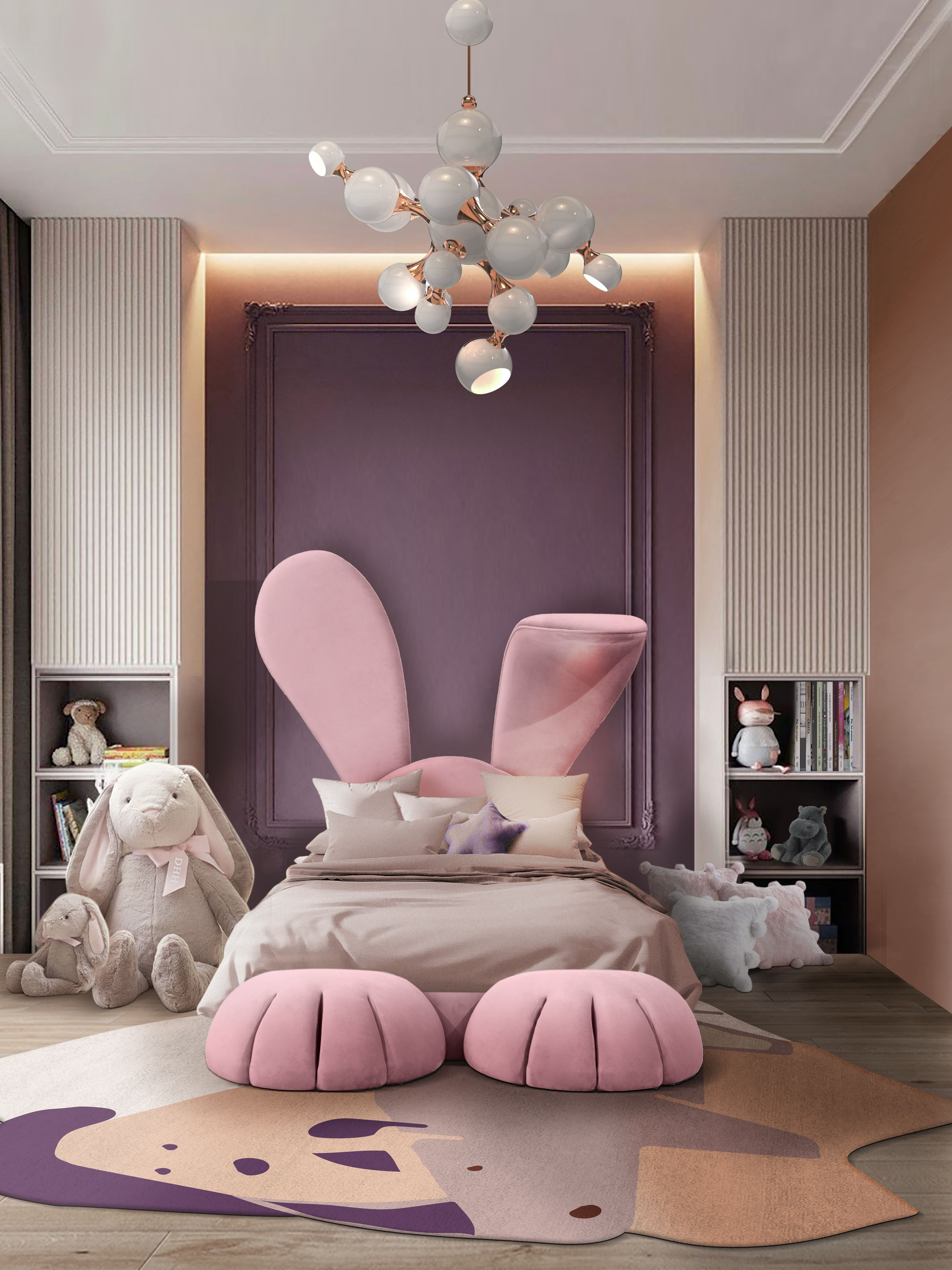 Colorful and Unique Bedroom with Mr. Rhino&nbsp;Rug by Rug'Society