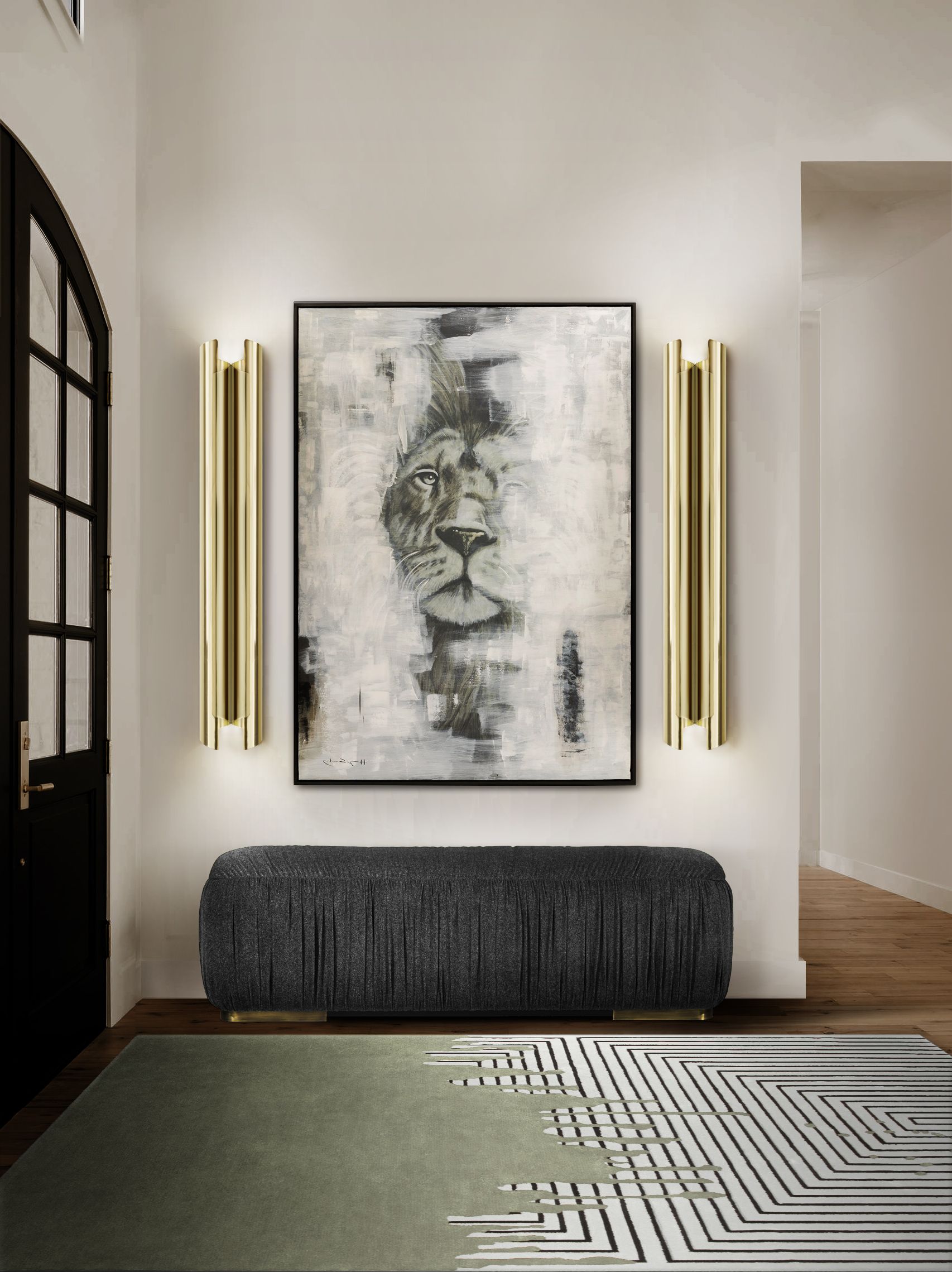 Contemporary Entryway With Valencia&nbsp;Rug by Rug'Society