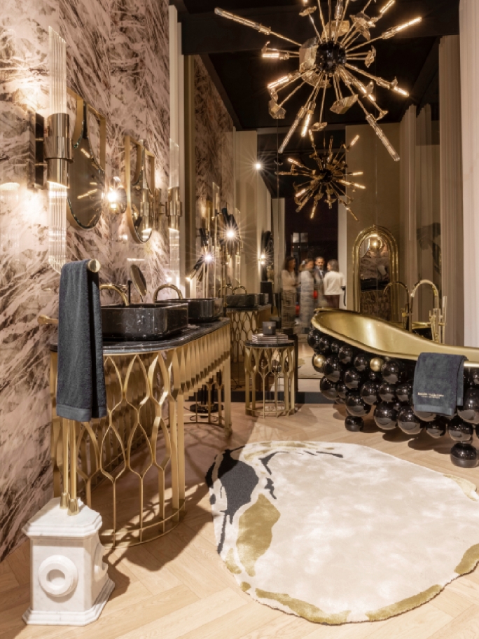 Luxury Bathroom with the unique Nuance&nbsp;Rug by Rug'Society