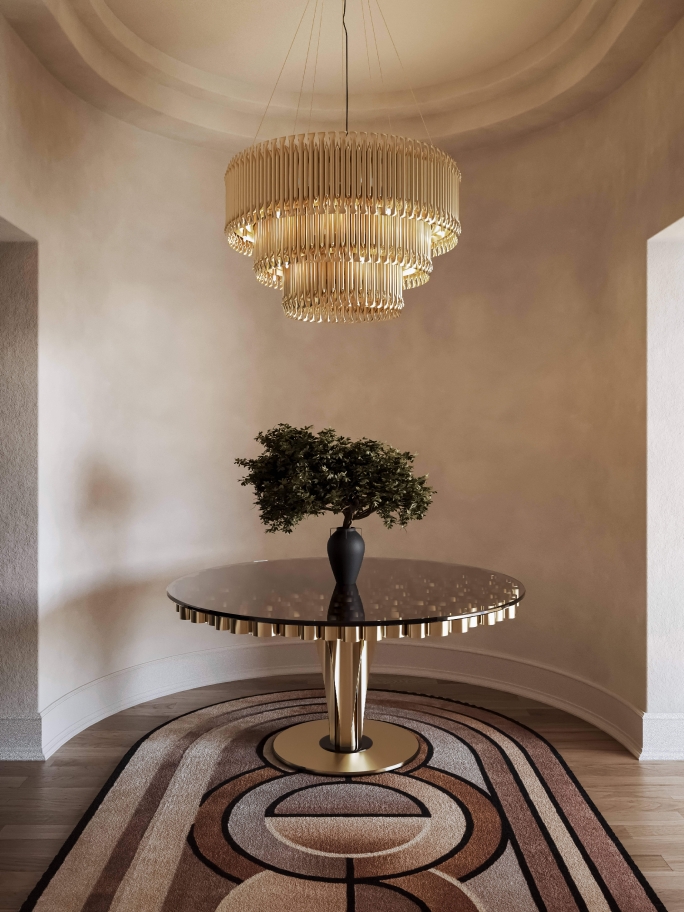 Modern Classic Elegant Hallway With Kleopatra&nbsp;Rug by Rug'Society