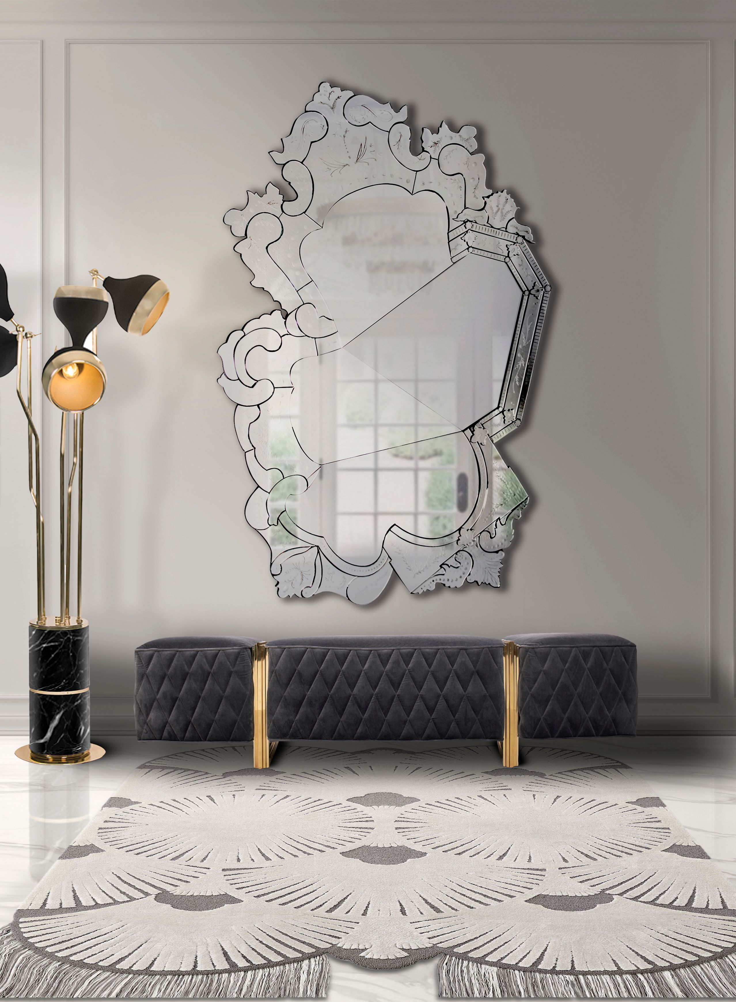 Modern Classic Living Room With Dêco Neutral&nbsp;Rug by Rug'Society