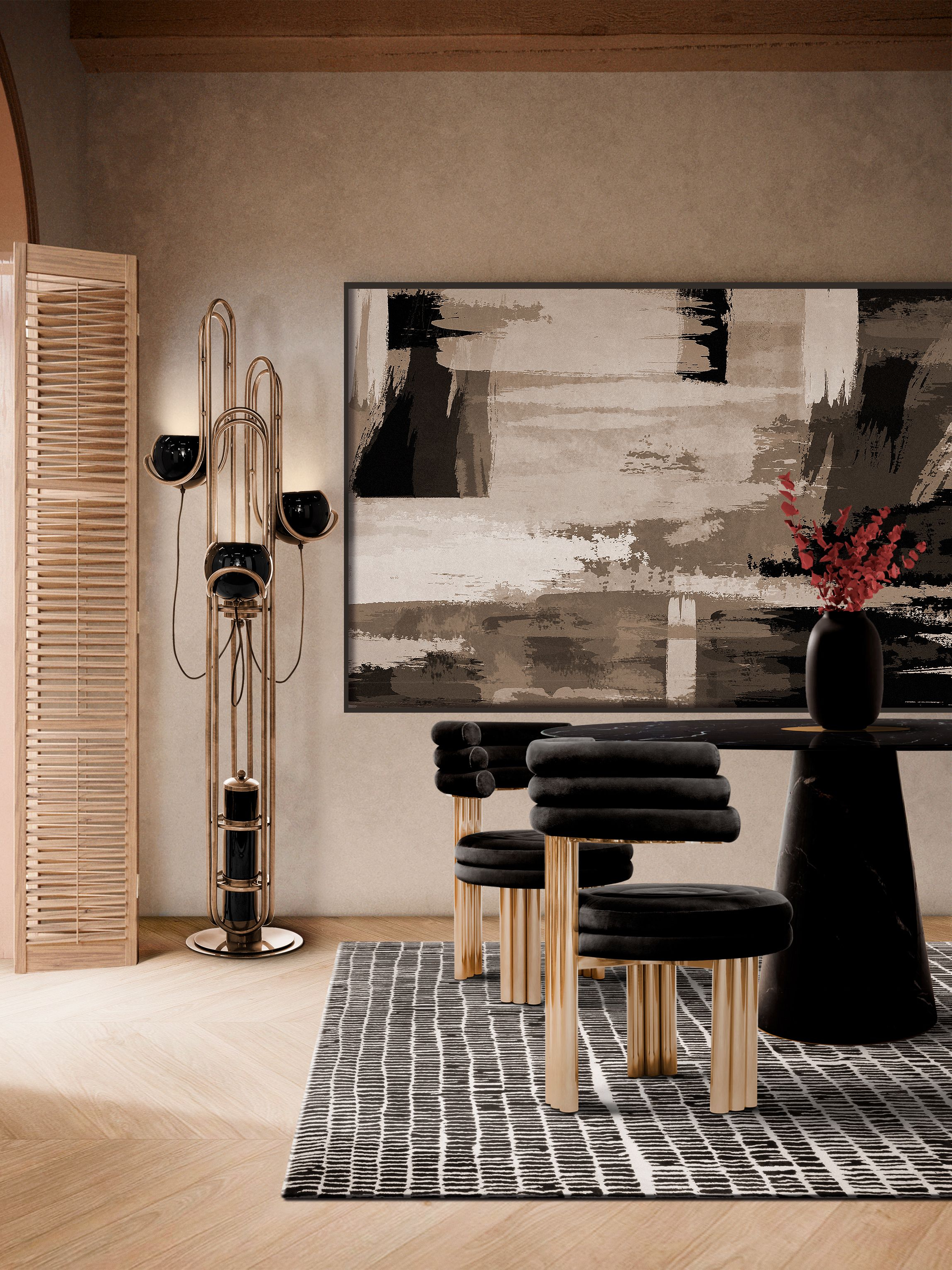 Modern Living Room with a Unique Flair with Coll&nbsp;Rug by Rug'Society