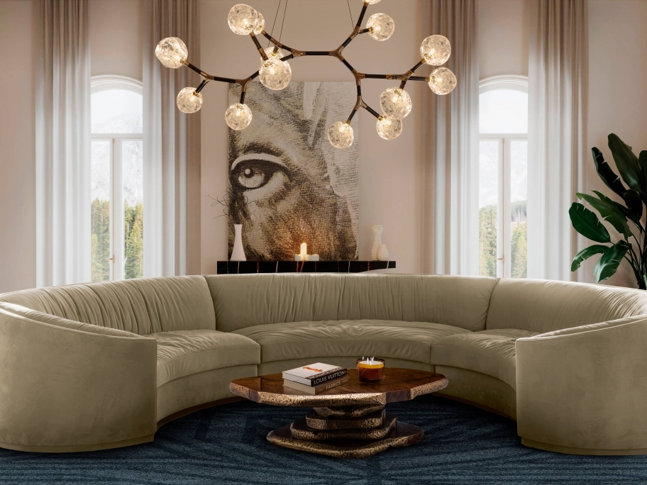 MODERN LIVING ROOM WITH EARTH TONES AND THE KAIWA II&nbsp;RUG by Rug'Society