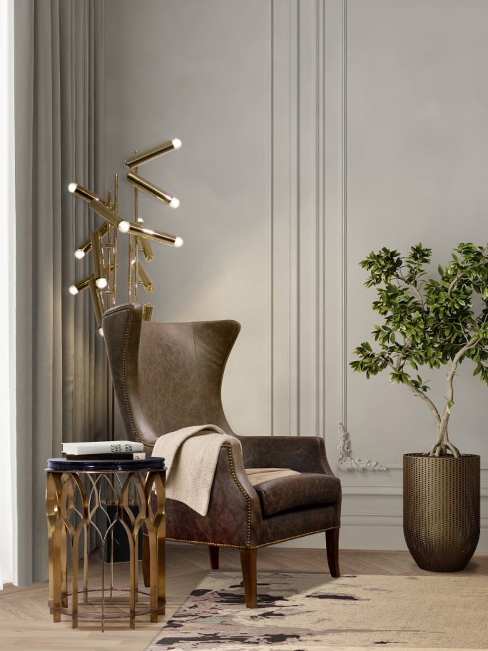 Modern Reading Corner With The ROSARY&nbsp;Rug by Rug'Society
