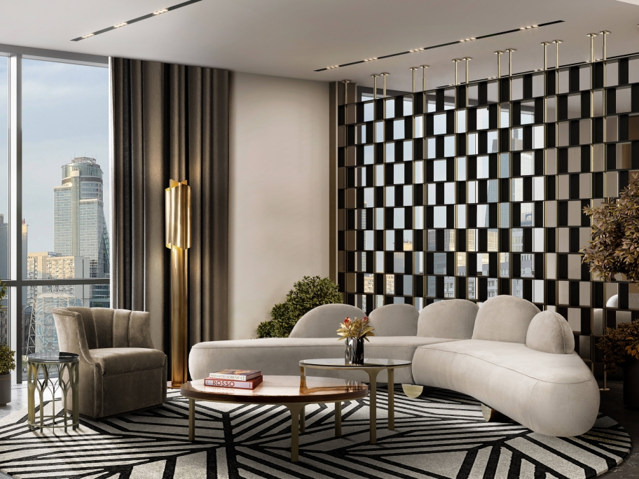 Modern Sophisticated Living Room With The Cauca II&nbsp;Rug by Rug'Society