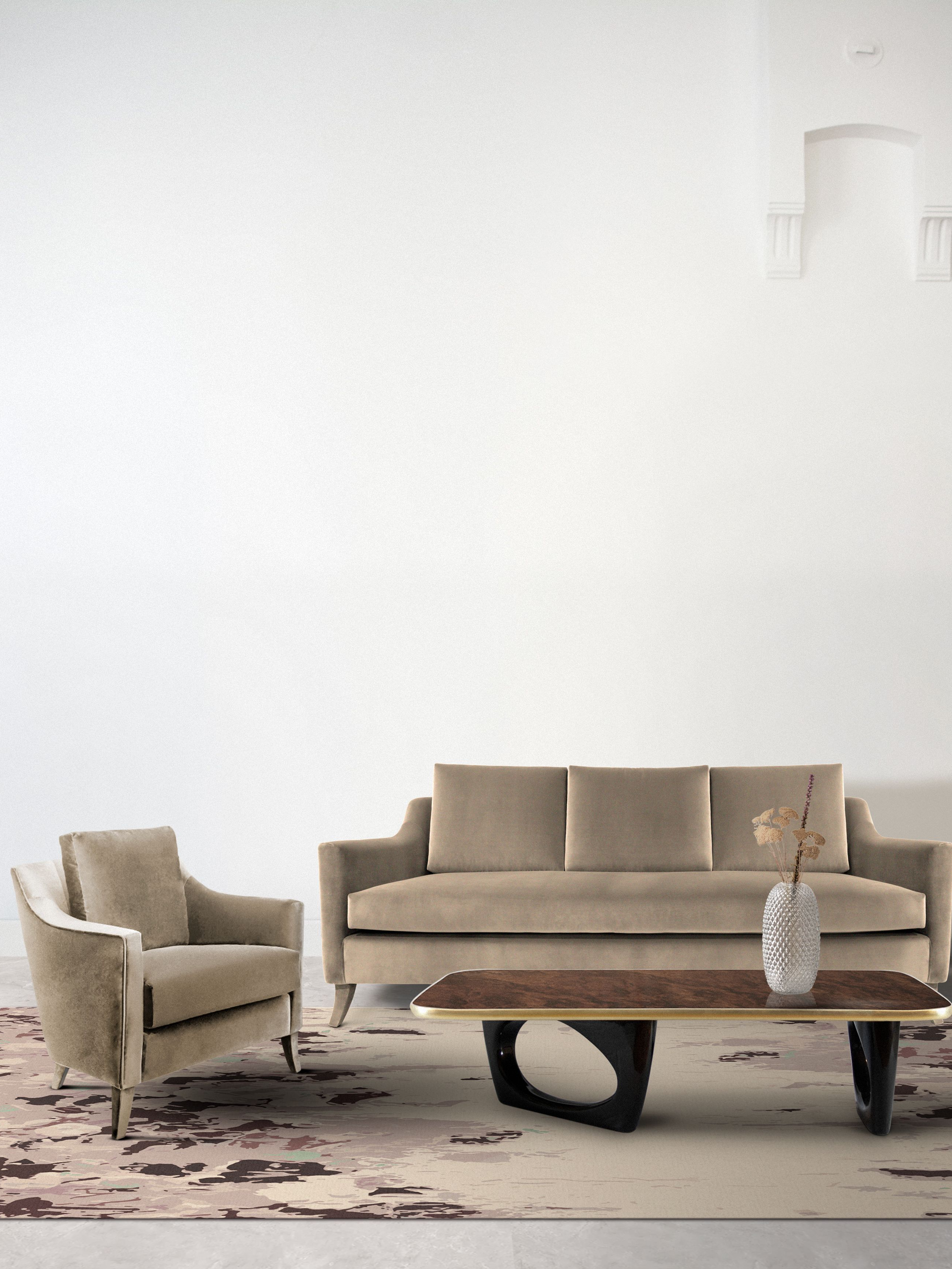 Simplistic yet Beautiful Living Room with Rosary&nbsp;Rug by Rug'Society