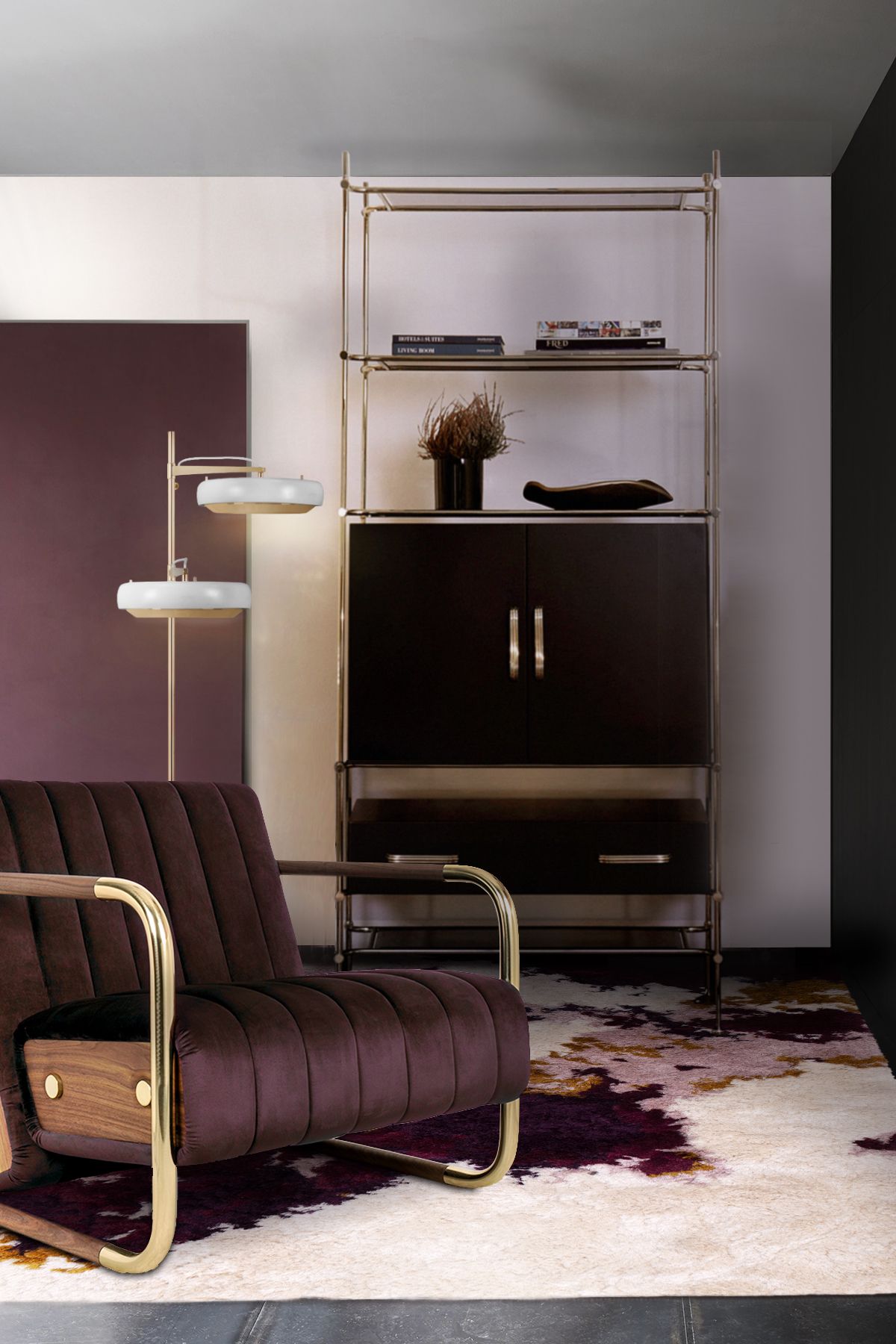 Ted Shaggy Rug In A Mid-Century Reading&nbsp;Corner by Rug'Society