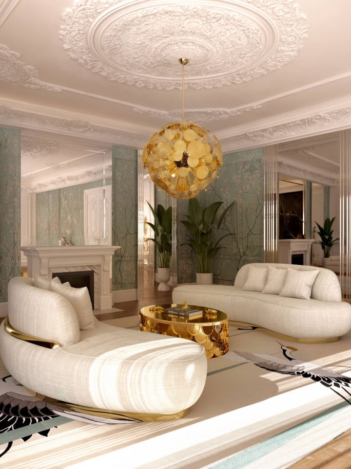 Timeless Modern Living Room With Heron&nbsp;Rug by Rug'Society