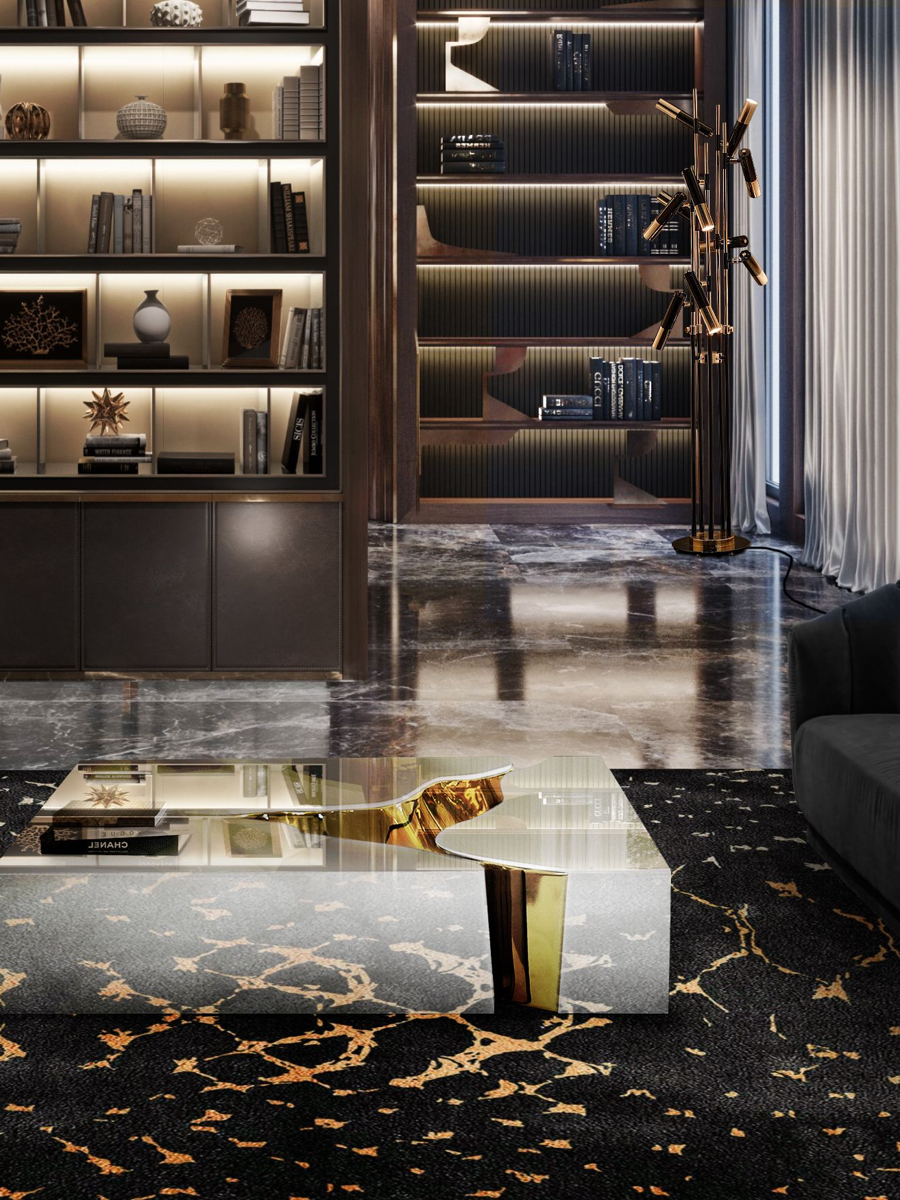 Unique Living Room Design with Meta&nbsp;Rug by Rug'Society