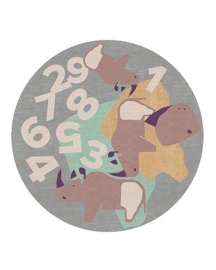 The Rhino's Troupe Round Rug by Rug'Society