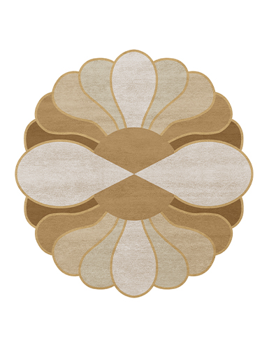 MERMAID ROUND Handmade Rug With Botanical Silk And Lurex by Rug'Society