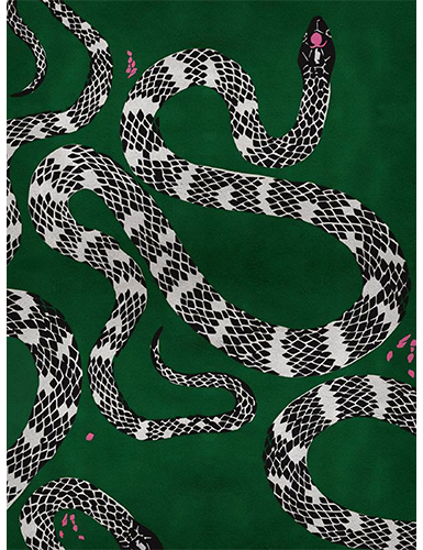 SNAKE Rug Design With Mythological Symbols by Rug'Society
